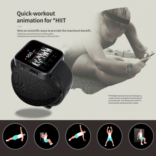 CS254 1,57 pouce TFT Touch Small Smart Watch Smart Watch, Support Surveillance du sommeil / Surveillance de la fréquence cardiaque / Appel vocal Bluetooth / Playback de musique Bluetooth (Noir) SH401A1678-08