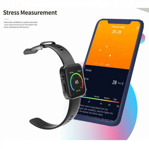 CS254 1,57 pouce TFT Touch Small Smart Watch Smart Watch, Support Surveillance du sommeil / Surveillance de la fréquence cardiaque / Appel vocal Bluetooth / Playback de musique Bluetooth (Noir) SH401A1678-08