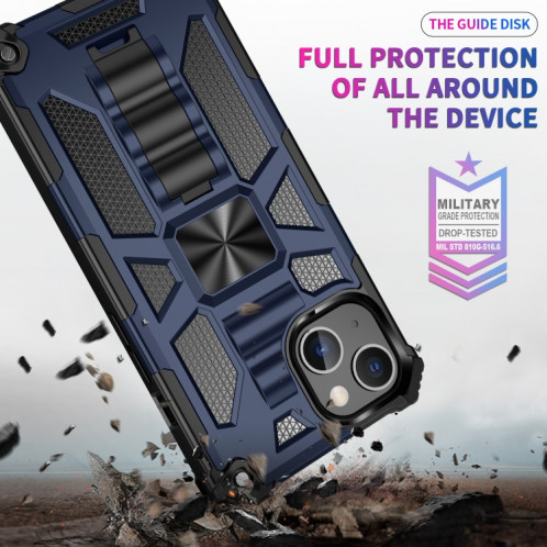 Armure antichoc TPU + PC Cas de protection magnétique avec support pour iPhone 13 mini (or rose) SH801C946-06
