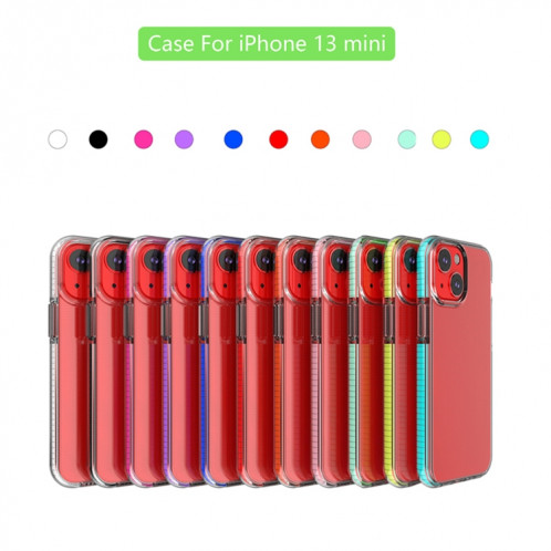 TPU Cas de protection antichoc double couleur pour iPhone 13 Mini (vert menthe) SH001C794-05