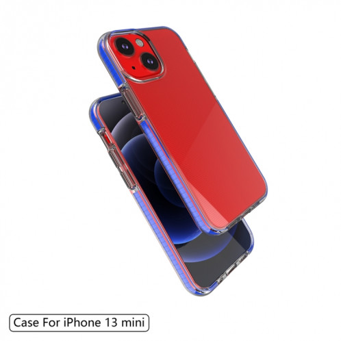 TPU Cas de protection antichoc double couleur pour iPhone 13 Mini (vert menthe) SH001C794-05