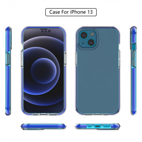 Cas de protection antichoc double couleur TPU pour iPhone 13 (bleu ciel) SH002A1004-05