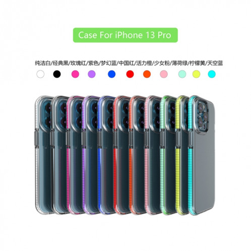 TPU Cas de protection antichoc double couleur pour iPhone 13 Pro (rose) SH003D678-05
