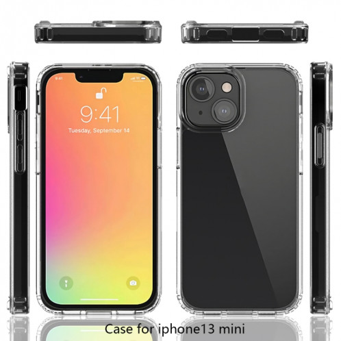 Étui de protection en acrylique TPU + acrylique anti-gra-choc pour iPhone 13 Mini (Noir) SH701A714-07