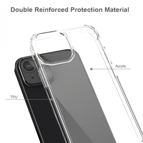 Étui de protection en acrylique TPU + acrylique aux chocs antichoc pour iPhone 13 Mini (gris) SH701C308-07