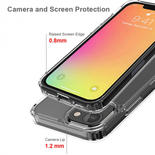 Étui de protection en acrylique TPU + acrylique aux chocs antichoc pour iPhone 13 Mini (gris) SH701C308-07