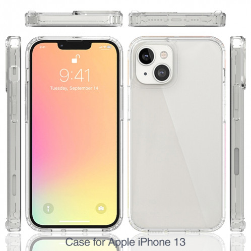 Étui de protection en acrylique TPU + acrylique anti-gratter pour iPhone 13 (gris) SH702C1464-07