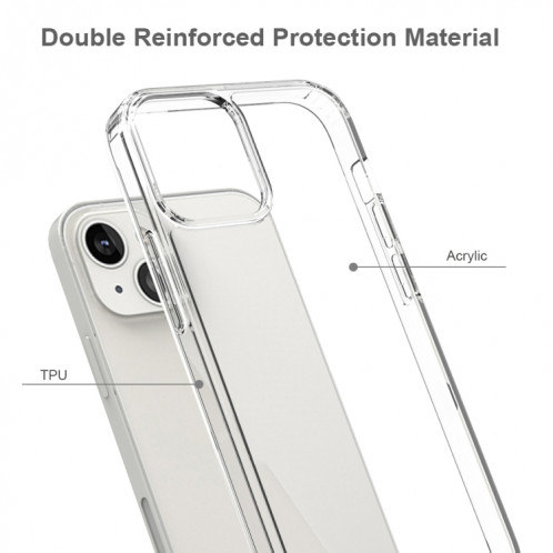 Étui de protection en acrylique TPU + acrylique anti-gratter pour iPhone 13 (transparent) SH702B564-07