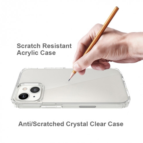 Étui de protection en acrylique TPU + acrylique anti-gratter pour iPhone 13 (transparent) SH702B564-07