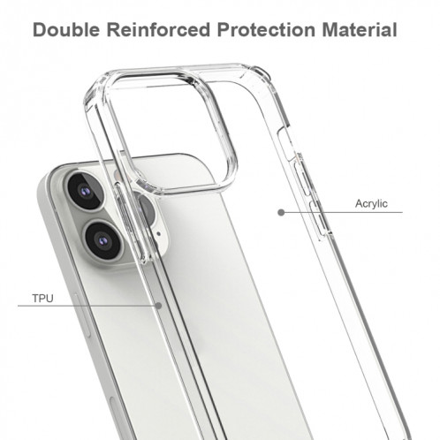 Étui de protection en acrylique TPU + ACRYLIC TPU + PROJET pour iPhone 13 Pro (Transparent) SH703B1507-07