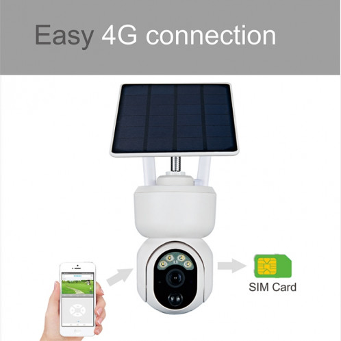 T24 1080P IP65 Caméra Smart PTZ Smart PTZ Solar, Support Vision nocturne en couleur et Alarme de détection Humanoid à double sens et d'alarme d'humanoïde, version WiFi SH2801477-011