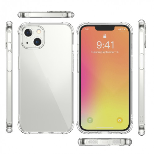 Bouclier de protection anti-chenille Lesudesign Rhino Série TPU TPU TRANSPARENT TRANSPERENT Cas de protection avec une conception de conversion sonore pour iPhone 13 (transparent) SH602A1915-07