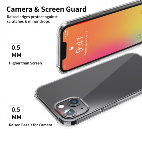 TPU TPU TPU TPU TPU TRANSPARENT TRANSPARENT CAS DE PROTECTION DE TÉLÉPHONE AVEC CONCEPTION DE CONVERSION SON POUR IPHONE 13 (Noir transparent) SH602B577-07