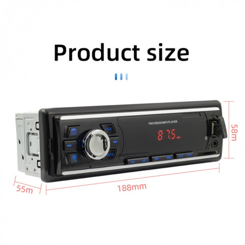 6249 voiture Lecteur audio MP3, support Bluetooth Calling sans main / FM / USB / SD Carte / Aux SH7953617-09