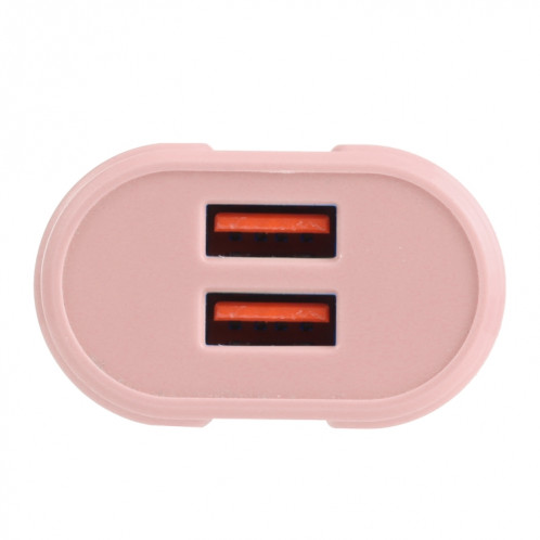 13-22 2.1A Dual USB Macarons Chargeur de voyage, Plug UE (rose) SH401A635-07