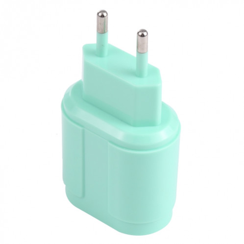 13-22 2.1A Dual USB Macarons Chargeur de voyage, Plug UE (Vert) SH401B510-07