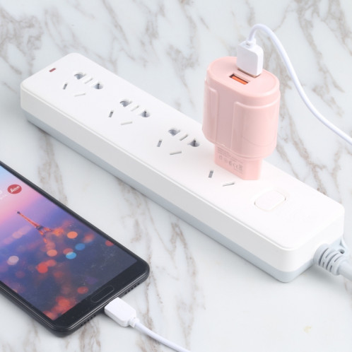 13-22 2.1A Dual USB Macarons Chargeur de voyage, Plug UE (Vert) SH401B510-07
