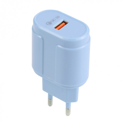13-3 QC3.0 Accès à l'interface USB unique Chargeur de voyage, Plug UE (bleu) SH701C1448-07
