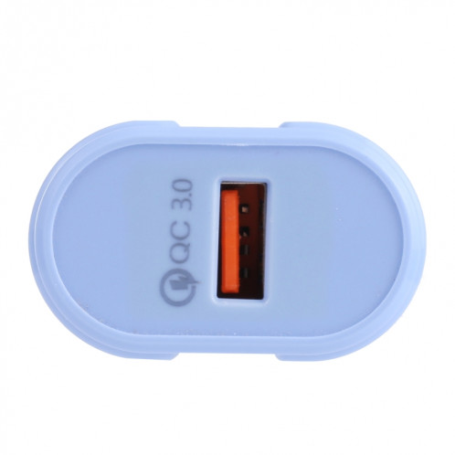 13-3 QC3.0 Accès à l'interface USB unique Chargeur de voyage, Plug UE (bleu) SH701C1448-07