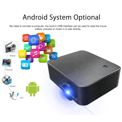 Wejoy L6 + 1920x1080P 200 ANSI Lumens Portable Home Theater Led HD Digital Projector, Android 7.1, 2G + 16G, Fiche US SW7970961-09
