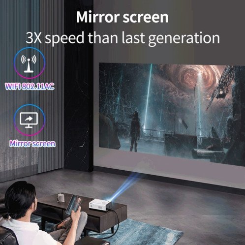 Wejoy Y5 800x480p 80 ANSI Lumens Portable Home Theater Led HD Digital Projecteur, Android 9.0, 1G + 8G, Fiche américaine SW79751115-09