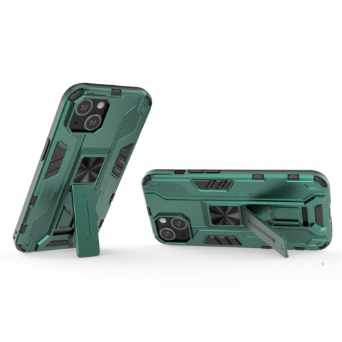 Cas protecteur Supersonic PC + TPU avec support pour iPhone 13 (vert) SH902C1597-07