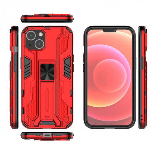 Étui protecteur Supersonic PC + TPU avec support pour iPhone 13 (rouge) SH902D1811-07