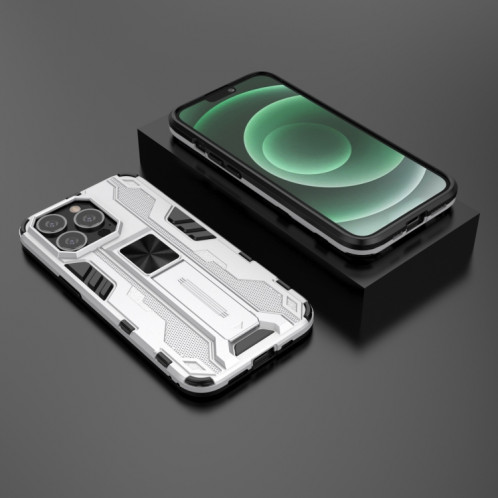 Supersonique PC + TPU Cas de protection anti-choc avec support pour iPhone 13 Pro (argent) SH903B659-07