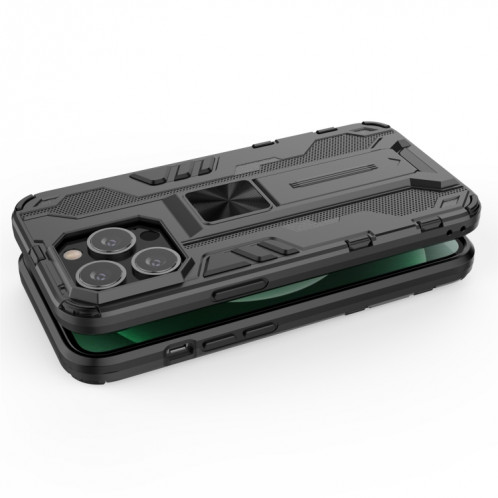 Supersonique PC + TPU Cas de protection anti-choc avec support pour iPhone 13 Pro (argent) SH903B659-07