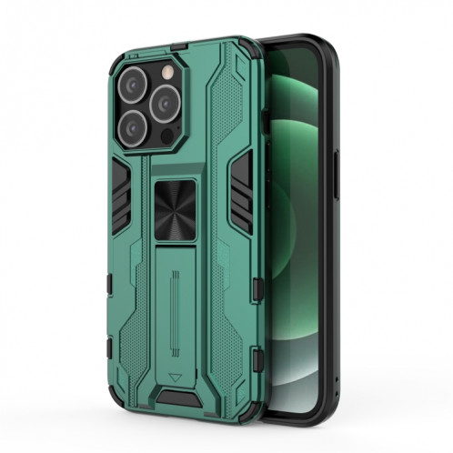 Supersonique PC + TPU Cas de protection anti-choc avec support pour iPhone 13 Pro (Vert) SH903C1224-07