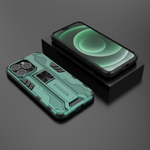 Supersonique PC + TPU Cas de protection anti-choc avec support pour iPhone 13 Pro (Vert) SH903C1224-07