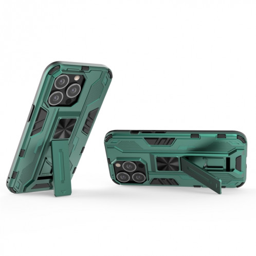 Supersonique PC + TPU Cas de protection anti-choc avec support pour iPhone 13 Pro (Vert) SH903C1224-07