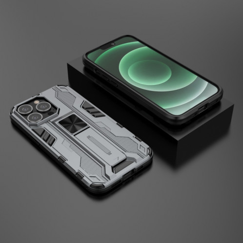 Étui de protection anti-chocs Supersonic PC + TPU avec support pour iPhone 13 Pro (gris) SH903E1147-07