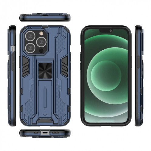 Cas protecteur PC + TPU Supersonic PC + TPU avec support pour iPhone 13 Pro (Bleu) SH903F331-07