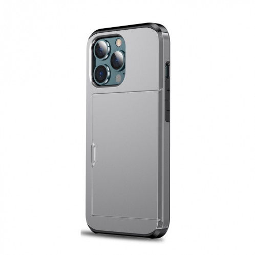 Étui de protection des armures antichoc avec fente de carte de diapositive pour iPhone 13 Pro (gris) SH703C653-07