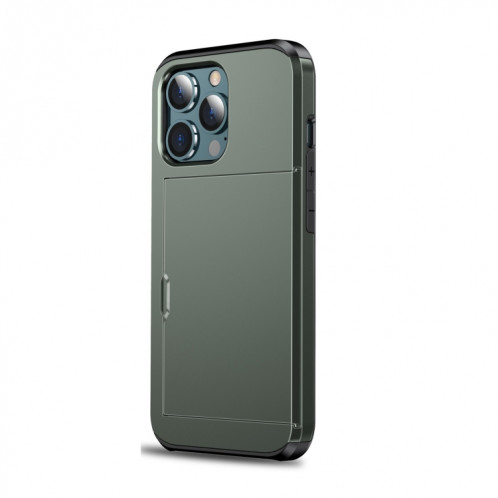 Étui de protection des armures antichoc avec fente de la carte à diapositives pour iPhone 13 Pro (Army Green) SH703F1348-07