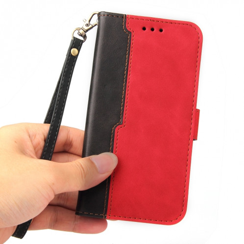 Couleur d'entreprise Couleur Horizontal Horizontal Boîtier en cuir PU avec support & carte Slots et cadre photo pour iPhone 13 Pro (rouge) SH604A1656-07