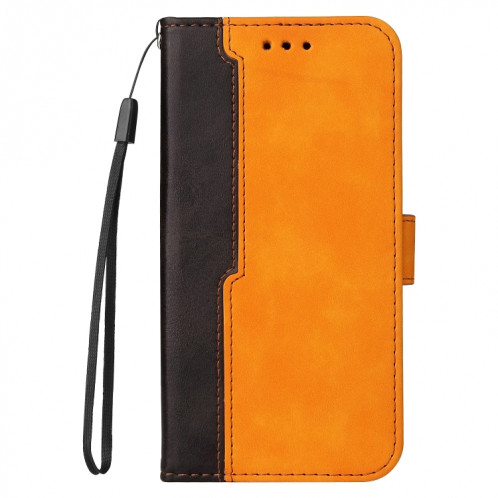 Couture d'entreprise Couleur Horizontal Horizontal Boîtier en cuir PU avec support & Cadre Slots & Photo Cadre pour iPhone 13 Pro (Orange) SH604E1297-07