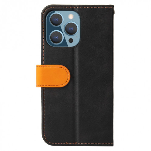 Couture d'entreprise Couleur Horizontal Horizontal Boîtier en cuir PU avec support & Cadre Slots & Photo Cadre pour iPhone 13 Pro (Orange) SH604E1297-07