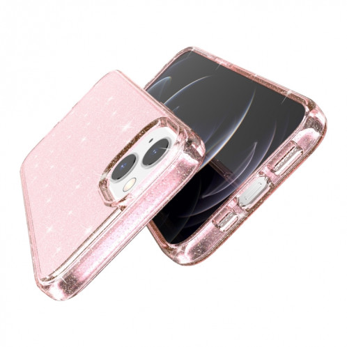 Terminatateur anti-chômage Cas de protection en poudre de paillettes pour iPhone 13 (rose) SH902A1549-07