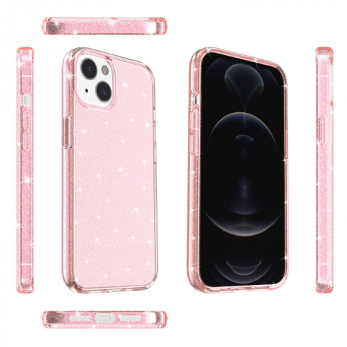 Terminatateur anti-chômage Cas de protection en poudre de paillettes pour iPhone 13 (rose) SH902A1549-07