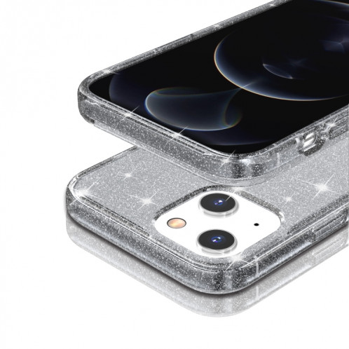 Étui de protection en poudre de paillettes de style antichoc pour iPhone 13 (gris) SH902B500-07