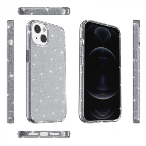 Étui de protection en poudre de paillettes de style antichoc pour iPhone 13 (gris) SH902B500-07