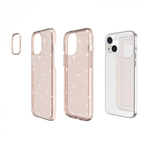Étui de protection en poudre de paillettes Terminator antichoc pour iPhone 13 (or) SH902C276-07