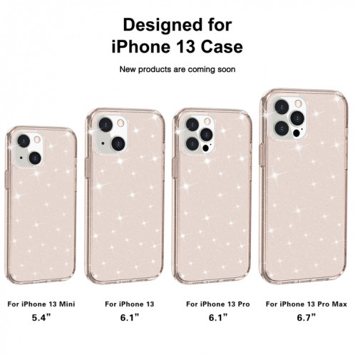 Étui de protection en poudre de paillettes Terminator antichoc pour iPhone 13 (or) SH902C276-07