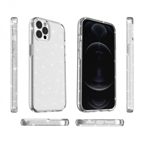 Étui de protection en poudre paillettes de style antichoc pour iPhone 13 Pro (Blanc) SH903D1446-05