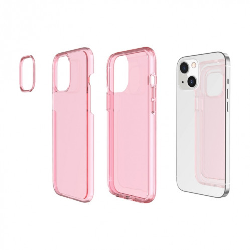 Cas de protection transparent de style Terminator Style antichoc pour iPhone 13 (rose) SH002A718-06