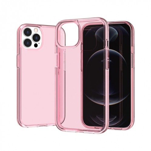 Cas de protection transparent de style Terminator anti-chômage pour iPhone 13 Pro (rose) SH003A254-04