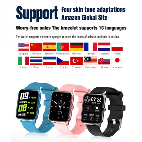 F15 Pro 1,69 pouce TFT Screen IP67 Wather Watch Smart Watch, Support de la surveillance de la température corporelle / Surveillance du sommeil / Surveillance de la fréquence cardiaque / Rappel d'appels entrants (bleu) SH101B1740-09