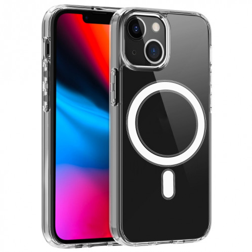 Bague magnétique simple MAGSafe Bague magnétique simple tout compris Case acrylique cristal transparent + TPU Case antichoc pour iPhone 13 (transparent) SH902A1102-08